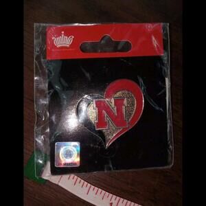 NEW Nebraska Heart Pin - NCAA Licensed - Cornhuskers Lapel Hat Pin. Cornhuskers